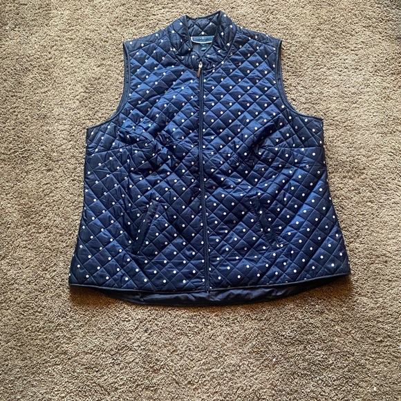 Karen Scott Plus Size Polka Dot Quilted Vest 2X - Picture 4 of 16